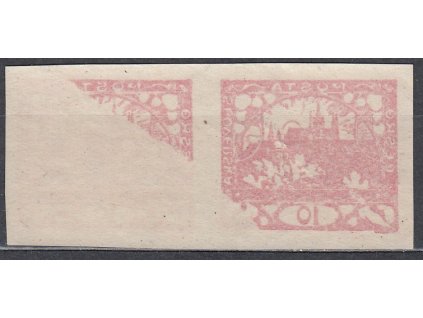 10h červená, 2páska s částečným obtiskem, Nr.5, **