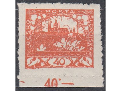 40h oranžová, průsek, krajový kus s počitadlem, Nr.14, * po nálepce