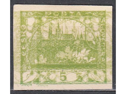 5h světle zelená, ZT na silném bílém papíru bez lepu, Nr.3