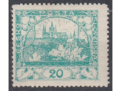 20h modrozelená, Řz.13 3/4, Nr.8C, * po nálepce