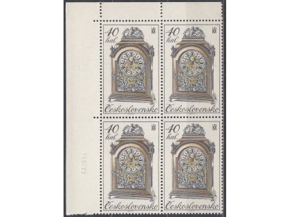 1979, 40h Hodiny, papír fl1, rohový 4blok s datem tisku, Nr.2400ya, **