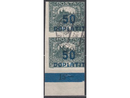 50/75h šedozelená, krajová 2páska s ST spirál I+II, zk.Karásek, Nr.19STs, razítkované, horší střih