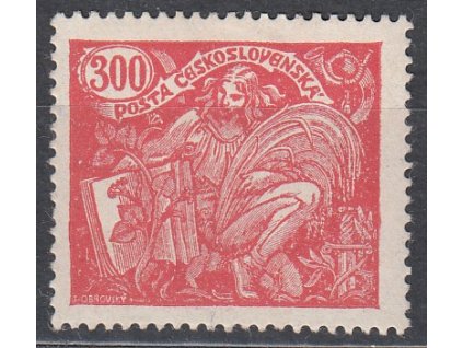 300h červená, Hz.13 3/4:13 1/2, Nr.166B, * po nálepce