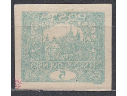 5h modrozelená, lehký obtisk, Nr.4, * po nálepce