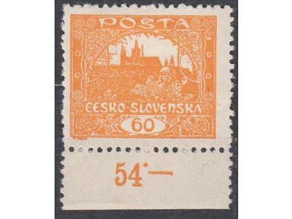 60h žlutooranžová, Hz.11 3/4, krajový kus s počitadlem, Nr.17B, * po nálepce