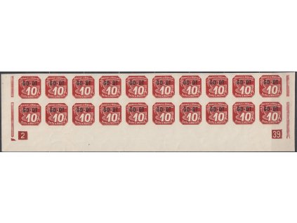 10h GD-OT, spodní 20pás s DČ 2 - trojúhelník, Nr.OT1, **, dvl