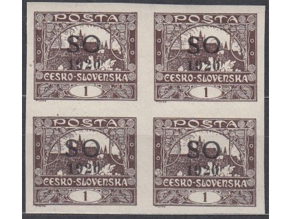 1h hnědá, nezoubkovaná, 4blok, Nr.SO1, **