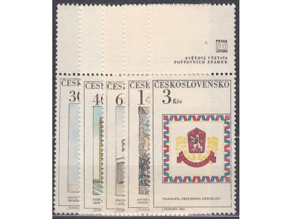 1968, 30h-3Kčs Nová Praha, horní kupony, Nr.1682-7, **