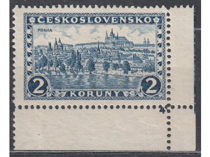 2Kč Praha, bez průsvitky, roh. kus. s DČ 4, Nr.229, **