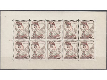 1957, 75h Lidové kroje, desetiblok, Nr.PL969, **