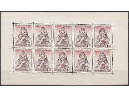 1956, 1.20Kčs Lidové kroje II, 10blok, Nr.PL914, **