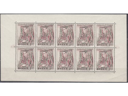 1956, 1.60Kčs Lidové kroje II, 10blok, Nr.PL916, **