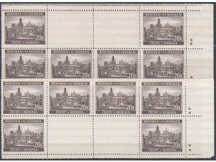 1940, 20K Praha, H+D podkova, křížek, pravá strana, Nr.49, **