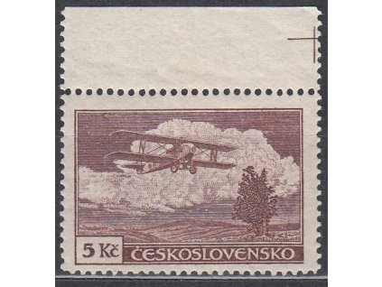 5Kč hnědá, krajový kus s křížkem na okraji, Nr.L12, **