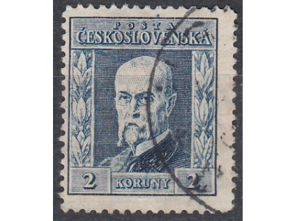 2Kč modrá, I.typ, svislá pr.2, zk.Vrba, Nr.191, razítkované