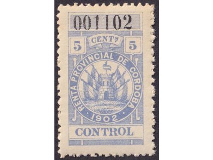 Argentina, Cordoba, 1902, 5 C kolek, **