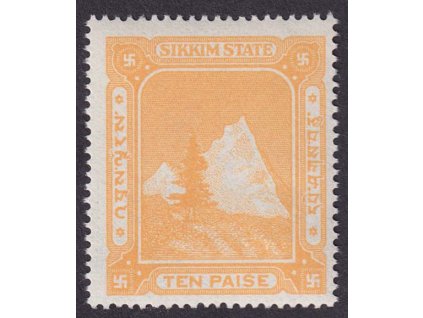 Indie, Sikkim, 1940/1950, 10 P Hory, **