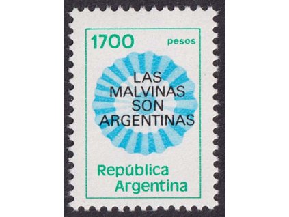 Falklandy, 1982, přetisk na argentinské známce, **