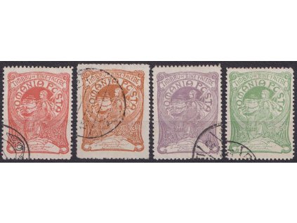 1906, 3-15 B série Wohlfahrt (I)., MiNr.161-64, razítkované