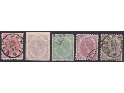 1891, 1 1/2-15 B série Výročí vlády, MiNr.90-94, razítkované