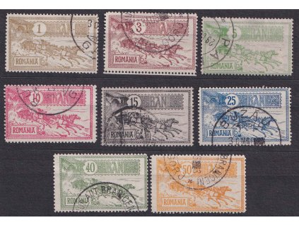 1903, 1-50 B série Pošta, MiNr.146-53, razítkované