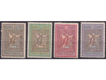 1906, 3-15 B série Wohlfahrt (IV)., MiNr.172-75, * po nálepce