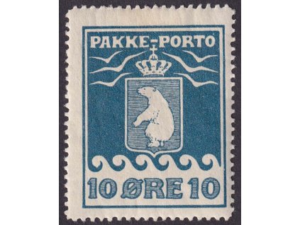 Grónsko, 1915, 10 Q Medvěd, MiNr.7A, * po nálepce