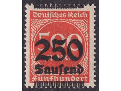 1923, 250 Tsd / 500 M posun přetisku, MiNr.296, * po nálepce