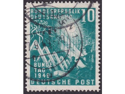 1949, 10 Pf Richtfest, MiNr.111, razítkované