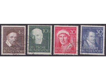 1951, 4-30 Pf série Osobnosti, MiNr.143-46, razítkované