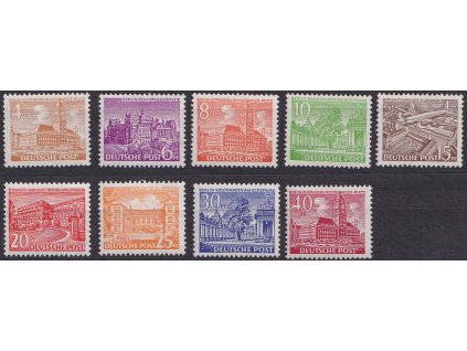 1949, 4-40 Pf Stavby, neúplná série, MiNr.43,46-52, **