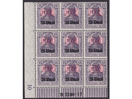 Rumunsko, 1917, 15B/15Pf Germania, 9blok s HAN H 2240.17, MiNr.1, **