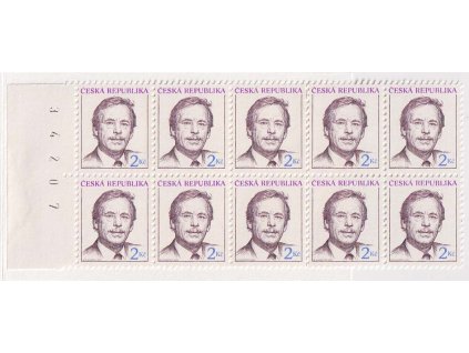 1993, 2 Kč Havel, DV skvrna dole v "U", Nr.3, ** , ZP 52/2, ZS 3