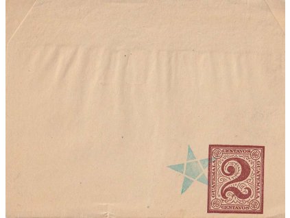Guatemala, 1890, 2 C novinová páska, složená, neprošlá, drobná pokrčení