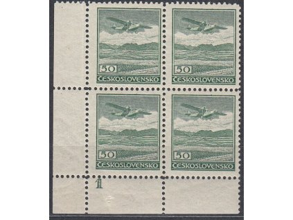 50h zelená, široký formát, rohový 4blok s DČ 1, Nr.L7, **, ilustrační foto