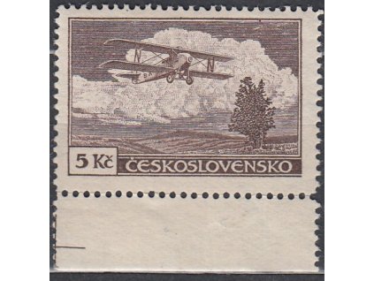 5Kč hnědá, krajový kus s křížkem na okraji, Nr.L12, **