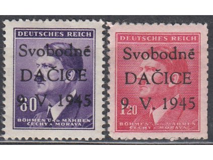60h-1.20K Hitler, přetisk SVOBODNÉ DAČICE 9.V.1945, **/*