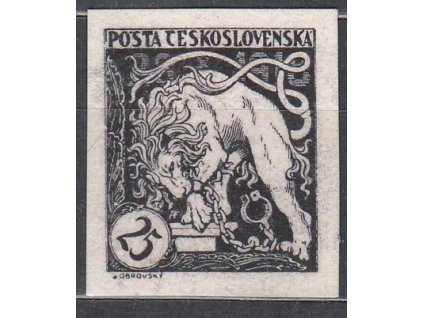 25h černá, nezoubkovaný ZT na křídovém papíru, Nr.28, bez lepu