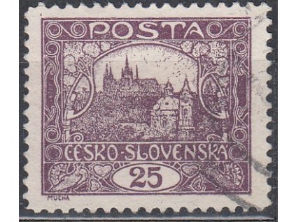 25h fialová, Řz.11 1/2, příčkový typ, Nr.11D, razítkované