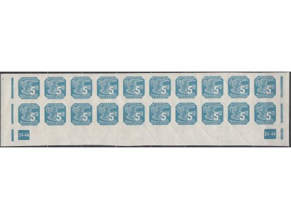 1943, 5h modrá, 20pás s DČ 24-44, Nr.NV11, **