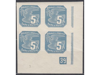 5h modrá, roh. 4blok s DČ 39 - protikus k DČ 7, **