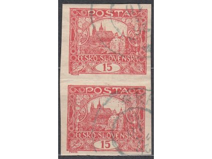 15h cihlově červená, 2páska s ST spirál I+II, Nr.7STs, razítkované