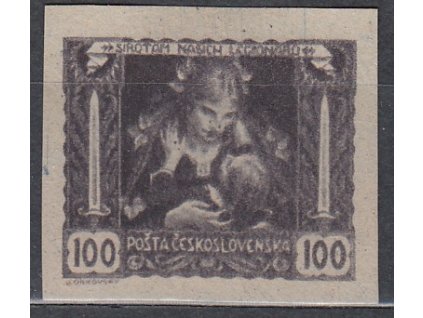 100h černofialová, nezoubkovaný ZT na šedém papíru bez lepu, Nr.31