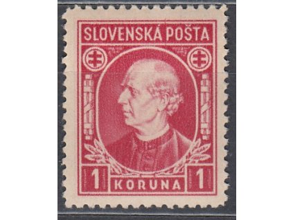 1939, 1K Hlinka, vzácný svislý rastr, Nr.30, **, lehké vlomy