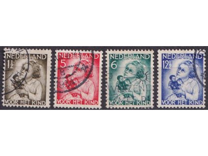 1934, 1 1/2-12 1/2 C série Dětem, MiNr.277-280, razítkované