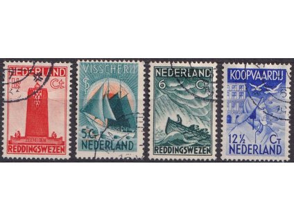 1933, 1 1/2-12 1/2 C série Moře, MiNr.262-65, razítkované