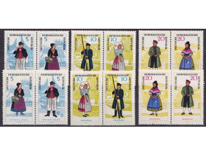 1964, 5-20 Pf série Kroje I., MiNr.1074-79, **