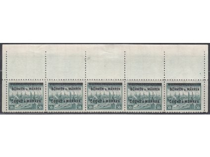 50h Plzeň, horní roh. 5pás - levý bez tečky - pravý s tečkou, Nr.7, **