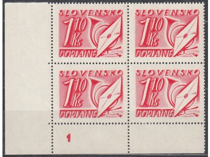 1942, 1.10Ks, roh. 4blok s DČ 1, Nr.DL31, **