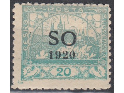 20h modrozelená, neúřední Řz.10, Nr.SO6, * po nálepce